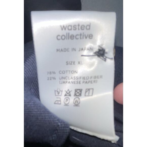 Wasted Collective Size XL‎ 3/4 Button Down Short Sleeve Shirt Pocket NWOT Blue - Picture 6 of 12